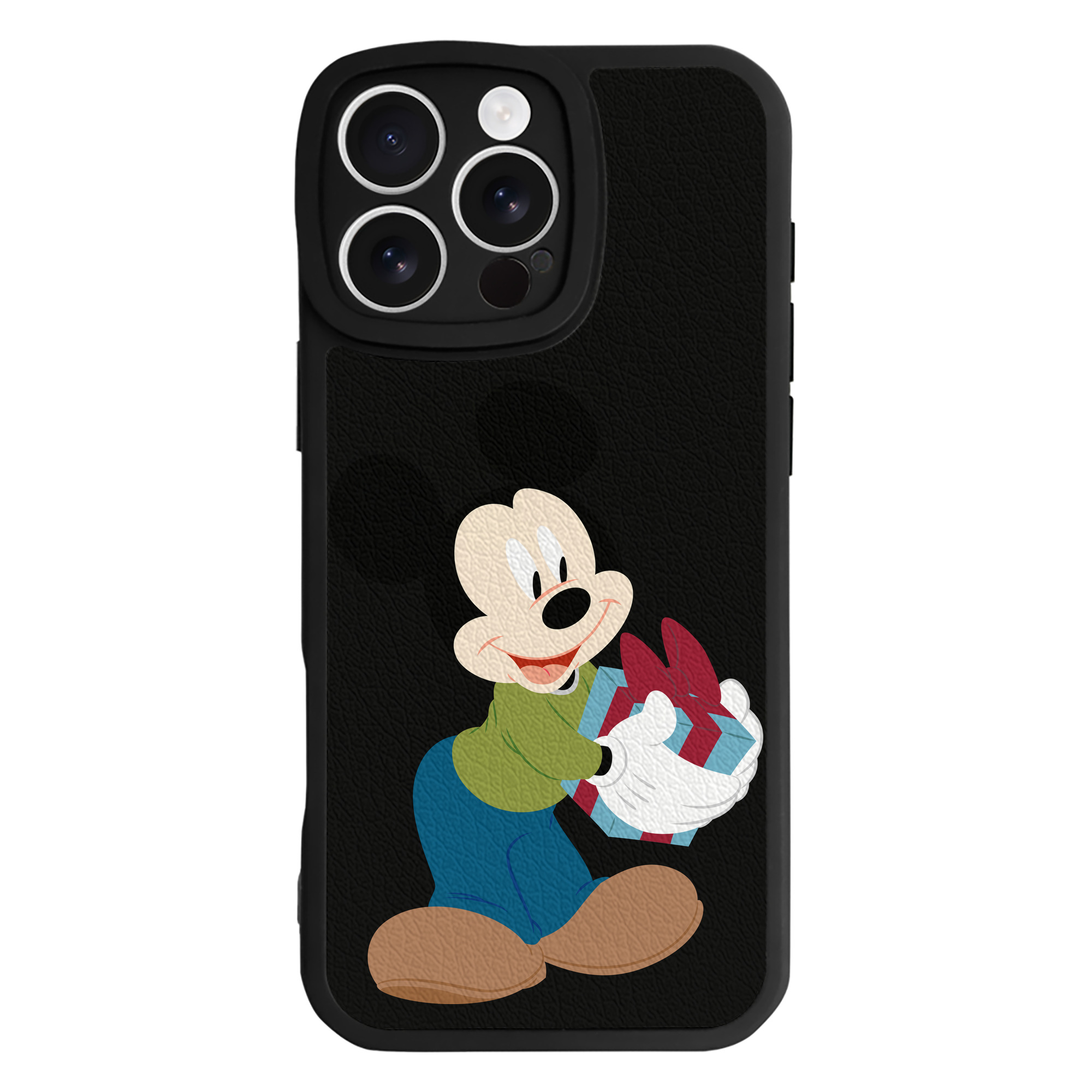 （画像用） ミッキーマウス Mickey Mouse 【iPhone 16シリーズ対応】シリコンスマホケース（レザー調） 材質：シリコン
